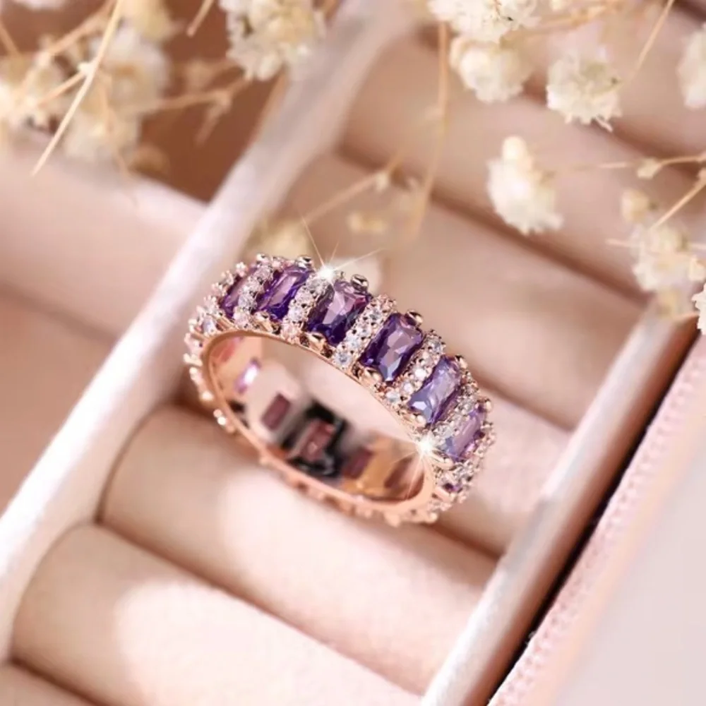 Luxury Purple Zircon Stone Ring.